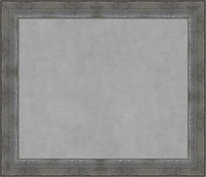 Amanti Art Silver Framed Magnetic Board 24x28 Medium Vision Board for use with Magnets, 100% Metal Sheet to Display Items as Office Decor or for Home Organization in mudroom, Kitchen or Kids Room
