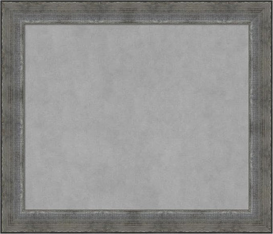 Amanti Art Silver Framed Magnetic Board 24x28 Medium Vision Board for use with Magnets, 100% Metal Sheet to Display Items as Office Decor or for Home Organization in mudroom, Kitchen or Kids Room