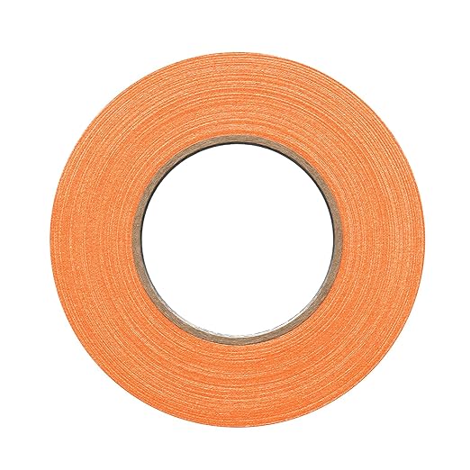 1" Width ProTapes Pro Gaff Premium Matte Cloth Gaffer's Tape With Rubber Adhesive, 50 yds Length x, Fluorescent Orange (Pack of 1)
