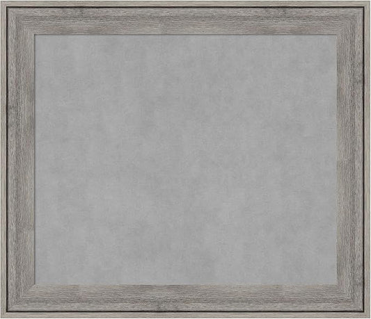 Amanti Art Grey Framed Magnetic Board 25x29 Medium Vision Board for use with Magnets, 100% Metal Sheet to Display Items as Office Decor or for Home Organization in mudroom, Kitchen or Kids Room