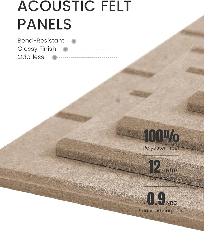 Large Felt Bulletin Board 36"x24" Cork Board Alternative - 6 Pack with 40 Safe Removable Adhesive Tabs, Cork Boards for Walls Felt Board for Home Office Classroom Pin Board-Taupe