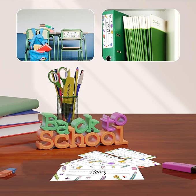 Name Tags for Classroom Cubbies, 30 Colorful Name Plates for Desks, Back to School Self Adhesive Name Tags Sticker for Teachers Elementary - A11
