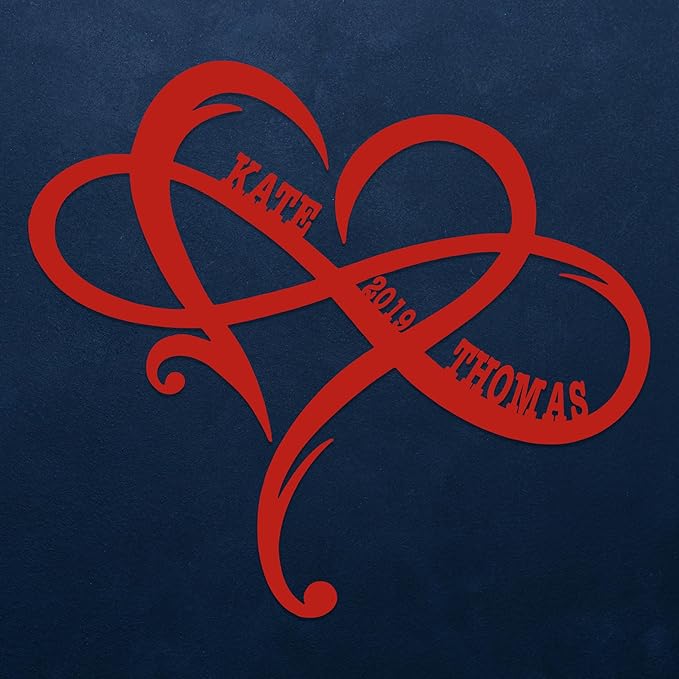 Personalized Valentines Metal Wall Sign, Custom Infinity Heart Love Couple Name Sign, Valentine's Wedding Gifts for Couples, Metal Engagement Sign, Home Decoration, Gift for Anniversary