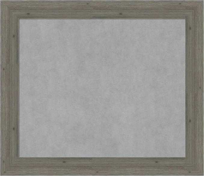 Amanti Art Grey Framed Magnetic Board 25x29 Medium Vision Board for use with Magnets, 100% Metal Sheet to Display Items as Office Decor or for Home Organization in mudroom, Kitchen or Kids Room