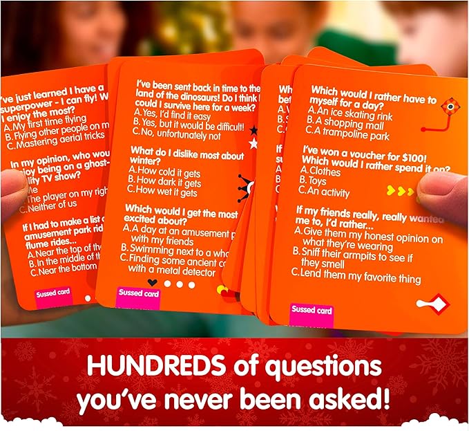 SUSSED The Wacky ‘What Would You Do?’ Social Card Game - Kids Stocking Stuffer, Gift & Family Travel Game for Boys, Girls, Teens - Fun & Easy to Play - Ages 7+ - Oddball Orange Deck