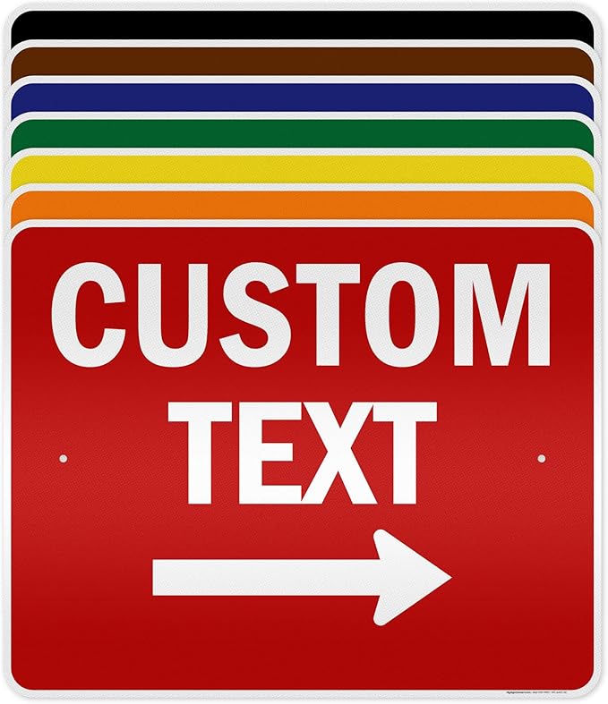 Custom Arrow,Custom Directional Sign, Right Arrow, 24x30 Inches, 3M EGP Reflective, Rust Free .080 Aluminum, Fade Resistant, Made in USA by My Sign Center