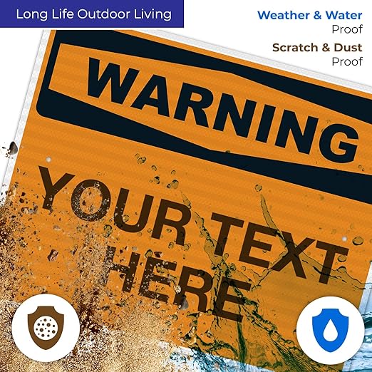 Custom Warning Sign, OSHA Sign, 24x30 Inches, 3M EGP Reflective .080 Aluminum, Fade Resistant, Indoor/Outdoor Use, Made in USA