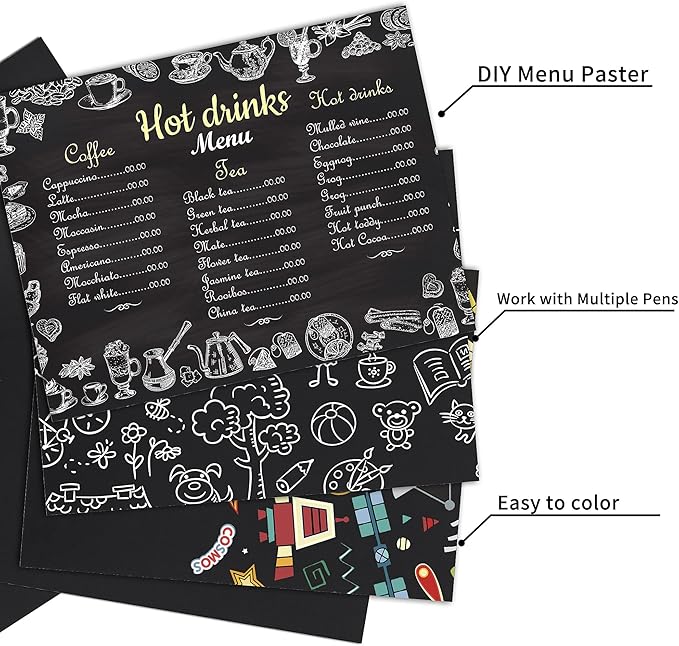 Black Cardstock - 8.5'' x 11'' 92lb Cover Card Stock Heavyweight Paper Perfect for Scrapbooking, Crafts, Business Cards 25 Sheets 250g UAP13BK