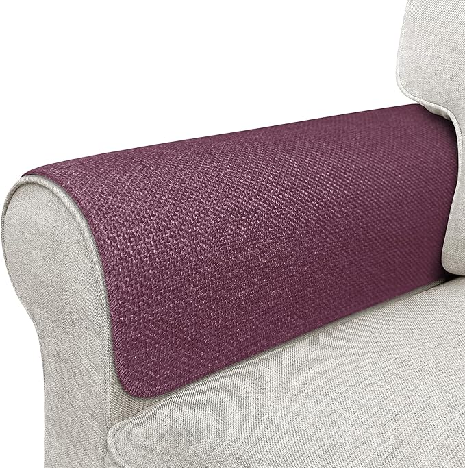 Couch Arm Covers, Waterproof Armrest Cover for Sofa, Armchair, Loveseat, Non-Slip Recliner Arm Cover, Sofa Arm Covers, Headrest Covers, Arm Chair Covers Set of 2 (Burgundy, 24"×20")