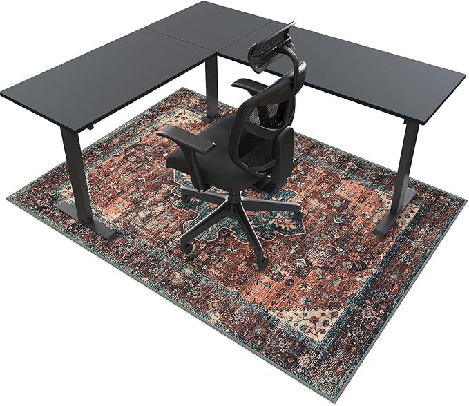 Anidaroel 46"x72" Large Chair Mat for Hardwood Floor/Tile Floor, Desk Chair Mat for Hard Floors, Under Desk Rug Protector for Rolling Chair, Low Pile Carpet Floor Mat for Home Office