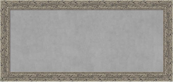 Amanti Art Silver Framed Magnetic Board 25x53 Oversize Vision Board for use with Magnets, 100% Metal Sheet to Display Items as Office Decor or for Home Organization in mudroom, Kitchen or Kids Room