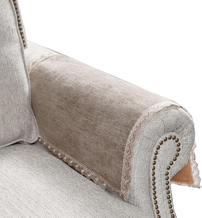 MINJIATEX Couch arm Covers,Non-Slip lace Sofa arm Cover Set of 2 Washable Sofa armrests Covers for Living Room Recliner Chair arm Cover Protectors for Leather Sofa armrest slipcover