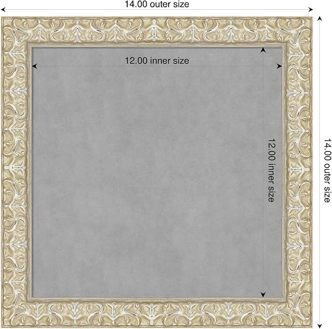 Amanti Art Silver Framed Magnetic Board 14x14 X-Small Vision Board for use with Magnets, 100% Metal Sheet to Display Items as Office Decor or for Home Organization in mudroom, Kitchen or Kids Room