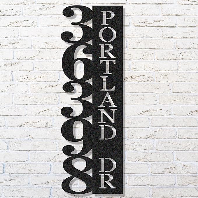 Custom Metal House Number Sign, Personalized House Number Sign, Vertical Address Sign for House, Front Door Decor, Front Porch Sign,house numbers for outside modern