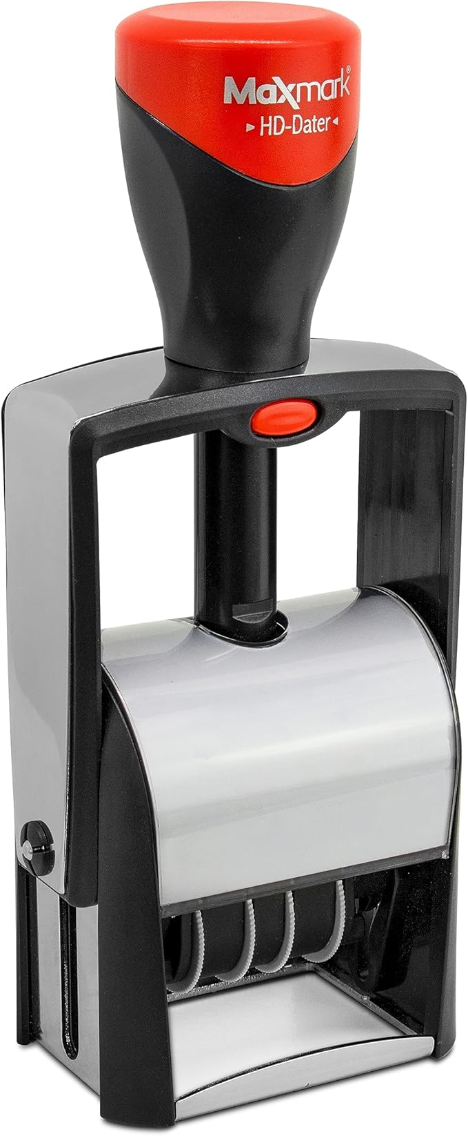 MaxMark Heavy Duty Self Inking Date Stamp with Phrase Approved - 2 Color Blue/Red Ink