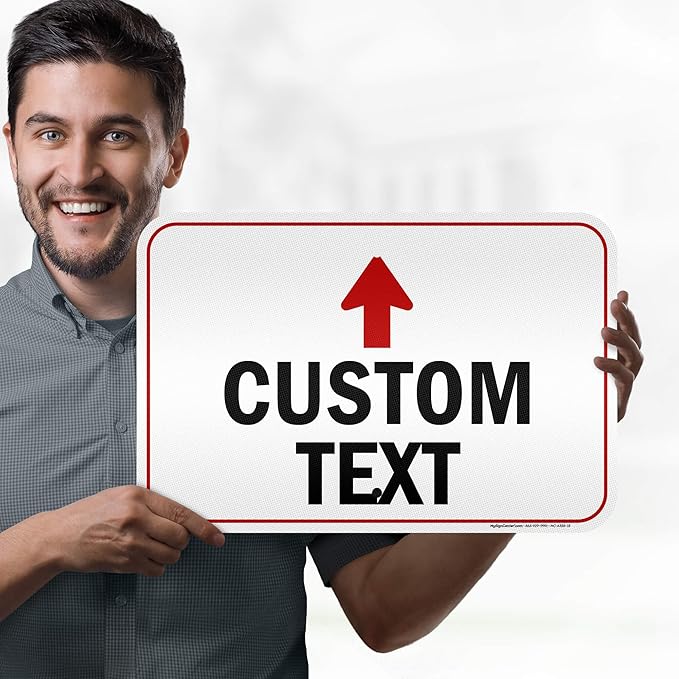 Custom Arrow Directional Sign, 12x18 Inches, 3M EGP Reflective, Rust Free .063 Aluminum, Fade Resistant, Made in USA by My Sign Center
