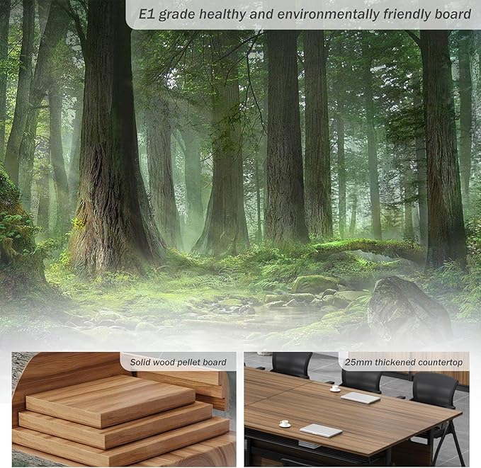 Conference Table,Mobile Conference Room Tables with Wheels,Folding Lip Top Meeting Room Tables,Modern Modular Seminar Training Table,Foldable Stackable Rolling Confernece Tables for Office(8