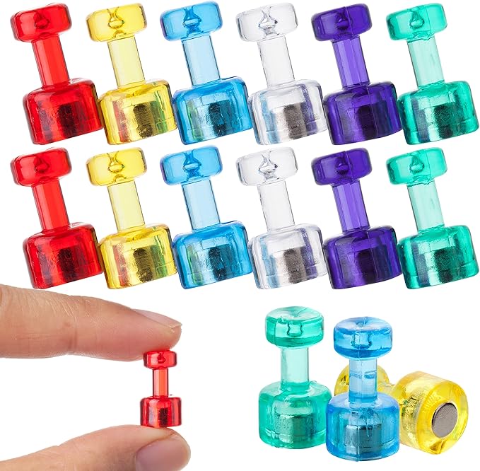 Mr. Pen- Magnetic Push Pin, 12 Pack, Assorted Color, Magnets for Whiteboard, Colored Magnets, Magnetic Pins