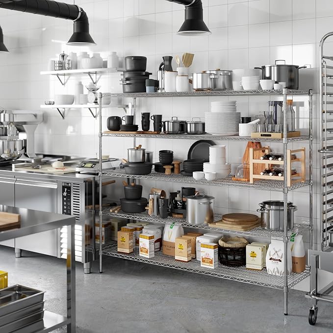 Regal Altair 21" Deep x 72" Wide x 64" Height Wire Shelving Kit | 5-Tier | NSF Commercial Storage Rack Unit