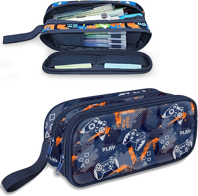 Fitvc Large Pencil Case for Boys,Gamer Boys Pencil Pouch for Kids Teens School,Large Capacity Pen Box Marker Organizer for School