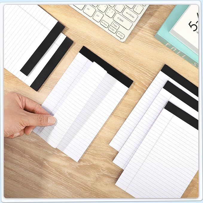 Thboxes 6 Pack Legal Pad 5x8, 180 Sheets Small Note Pad College Ruled Writing Pad Perforated Notepad for School, Office, To-Do Lists Grocery List Shopping List, 30 Sheets White