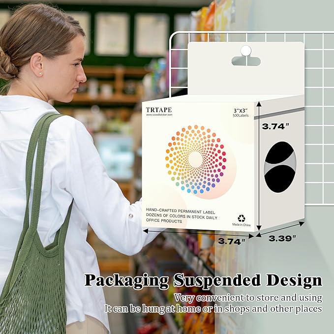 3 Inch Round Colored Dot Stickers, 2000 PCS, 4 Rolls in Dispenser Box - Black Circle Color Coding Labels Dot Labels for Office, Home, Inventory Organizing
