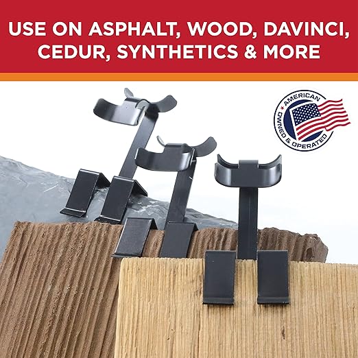 Grip Clip Roof Clips, Safe for Heat Tape, Electric Cable & Roof Heat Cable Installation, Prevents Roof Damage, Easy Nail-Free Outdoor Cable Clips, Your Ultimate Cable Clip (.825-25 Pack)