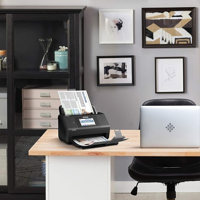 Epson Workforce ES-580W Wireless Color Duplex Desktop Document Scanner for PC and Mac with 100-sheet Auto Document Feeder (ADF) and Intuitive 4.3" Touchscreen. Full 1-Year Limited Warranty (Renewed)