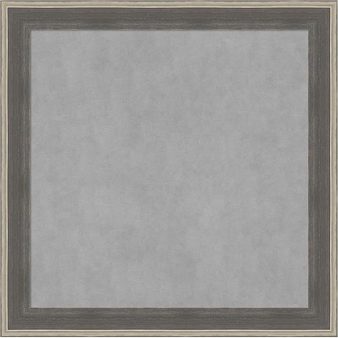 Amanti Art Grey Framed Magnetic Board 29x29 Medium Vision Board for use with Magnets, 100% Metal Sheet to Display Items as Office Decor or for Home Organization in mudroom, Kitchen or Kids Room