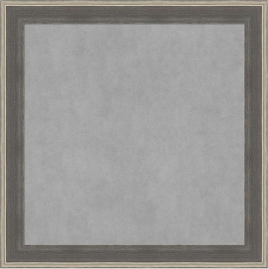 Amanti Art Grey Framed Magnetic Board 29x29 Medium Vision Board for use with Magnets, 100% Metal Sheet to Display Items as Office Decor or for Home Organization in mudroom, Kitchen or Kids Room