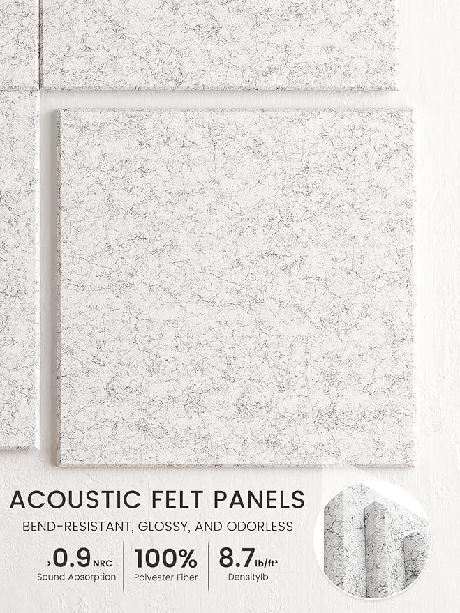 Bumusty Large Cork Board 47"x35" Alternative - 12 Pack Felt Wall Tiles with 70 Safe Removable Adhesive Tabs, 30 Pushpins, Cork Boards for Walls Pin Board Bulletin Board Office Decor (Marble Gray)