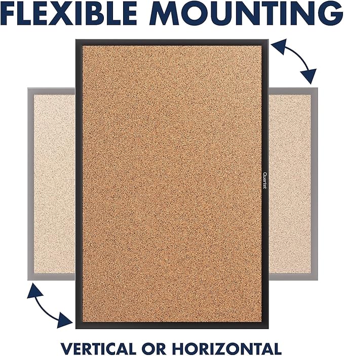 Quartet Cork Board, Bulletin Board, 5' x 3' Corkboard, Black Frame (2305B)