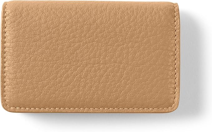 Leatherology Camel Full Grain Leather Business Card Case – Slim Professional Card Holder with Magnetic Closure | Fits 20 Business or 9 Credit Cards