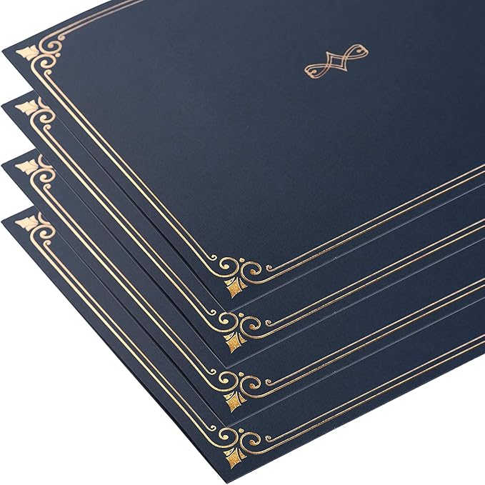 Certificate Holders, 25-Pack Certificate Covers for Letter Size 8.5 x 11 Inch Paper, Certificate Folders, Navy, 9 x 11.5 Inches