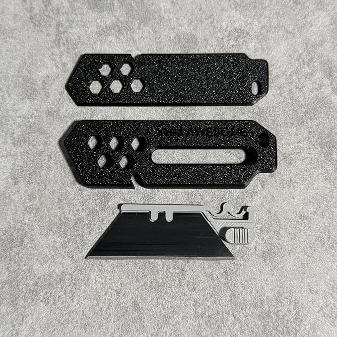 XHM Awesome Small Box Cutter Retractable Blade Ultility Knife, For Artwork, Cardboard Cutting, Package/Letter Opening, Home, Office & EDC Use, Pack of 3 (BLACK)