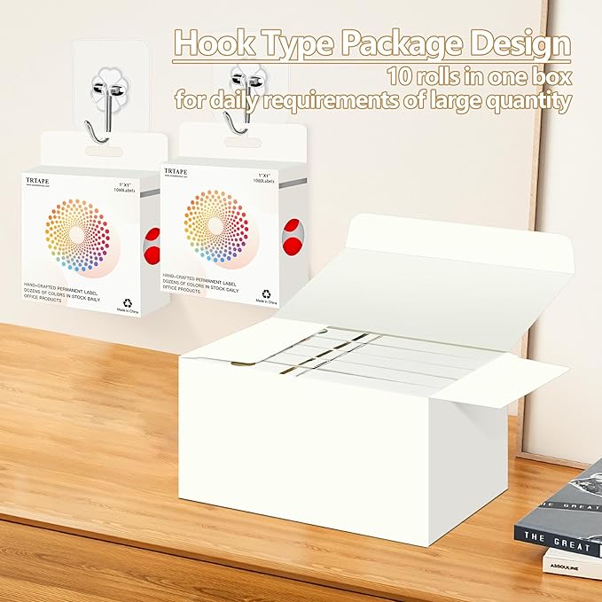 Red 1 Inch Round Color Coding Dot Labels, 10 Rolls 10000 Dot Stickers in Dispenser Box - Permanent Adhesion, Vibrant Colors, Highly Visible