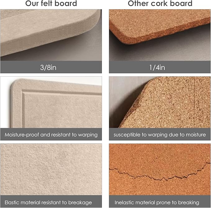 Large Bulletin Board - 48 x 36 Inches, Decorative Felt Pin Board for Wall - 4' x 3' Foldable Photo Display Board with Self-Adhesive Tape, Includes 20 Push Pins - Beige Brown