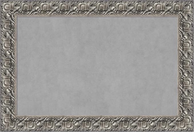 Amanti Art Silver Framed Magnetic Board 26x38 Large Vision Board for use with Magnets, 100% Metal Sheet to Display Items as Office Decor or for Home Organization in mudroom, Kitchen or Kids Room