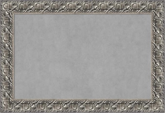 Amanti Art Silver Framed Magnetic Board 26x38 Large Vision Board for use with Magnets, 100% Metal Sheet to Display Items as Office Decor or for Home Organization in mudroom, Kitchen or Kids Room