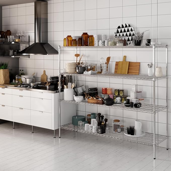 Regal Altair 21" Deep x 72" Wide x 64" Height Wire Shelving Kit | 4-Tier | NSF Commercial Storage Rack Unit