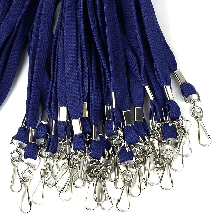 Ollain Badge Lanyards Flat Lanyard Swivel Hooks Durably Neck Bulk lanyards with Clip 100 Pack