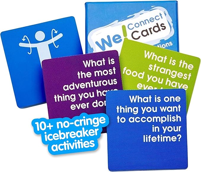 We! Connect Cards - Conversation Cards to Build Trust & Connection - Ideal Office Games, Ice Breakers & Educational Team Building Games - Featured by TEDx (60 Color-Coded Pieces)