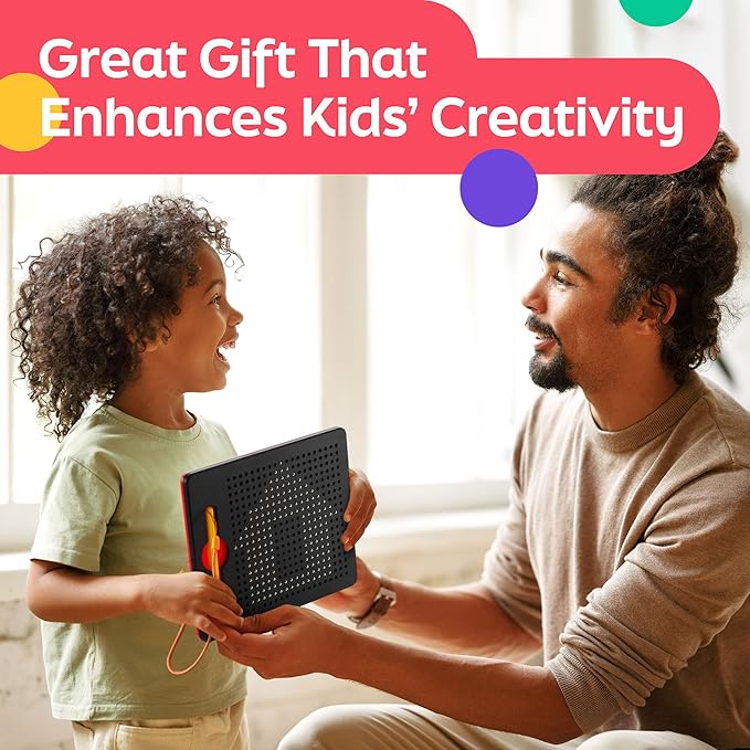 AYNAT FUN Magnetic Drawing Board for Toddlers & Kids - Toddler Doodle & Sketch Toys, Includes Magnet Stylus Pen and Beads for Girls & Boys, Travel & Car Ride Activities