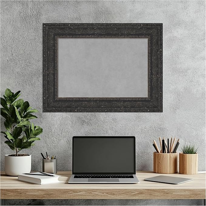 Amanti Art Black Framed Magnetic Board 17x23 Small Vision Board for use with Magnets, 100% Metal Sheet to Display Items as Office Decor or for Home Organization in mudroom, Kitchen or Kids Room
