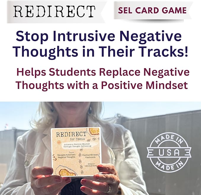 Redirect Flashcards – Challenge Negative Thinking | Transform Automatic Negative Thoughts (Ants) to Positive Affirmations | Used for Personal Growth, Classrooms, Group Therapy | Relieve Anxiety