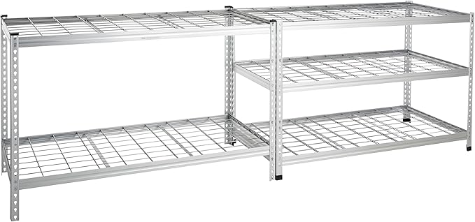 Amazon Basics 5 Shelf, High-Grade Aluminum, Silver, 60 x 24 x 78 Inch | Heavy Duty, 4000IBS, Adjustable, Storage, Shelving Unit