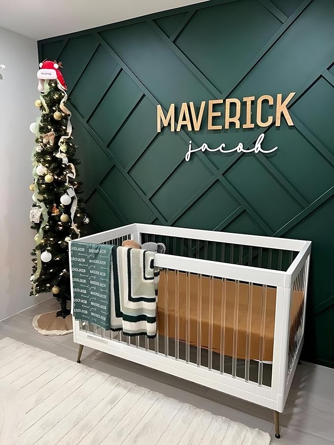 Personalized Nursery Name Sign - Custom Wooden Name Signs for Kids Room, Personalized Name Sign for Nursery - Perfect Baby Gift & Wall Name Decoration (NA31)