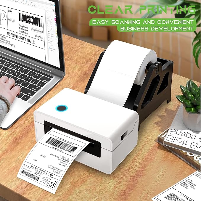 MFLABEL 4x6 Direct Thermal Shipping Labels - 32 Rolls of 450 Labels/Roll, Compatible with Zebra 2844/ZP450/ZP500/ZP505, USPS/FedEx/UPS/Amazon Shipping, Smudge-Resistant & Permanent Adhesive