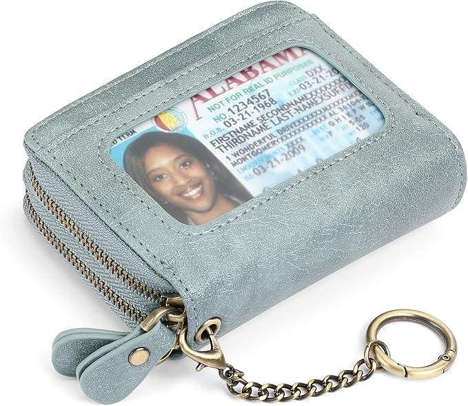 GOIACII Small Genuine Leather Wallet for Women, RFID Blocking Credit Card Holder Wallet