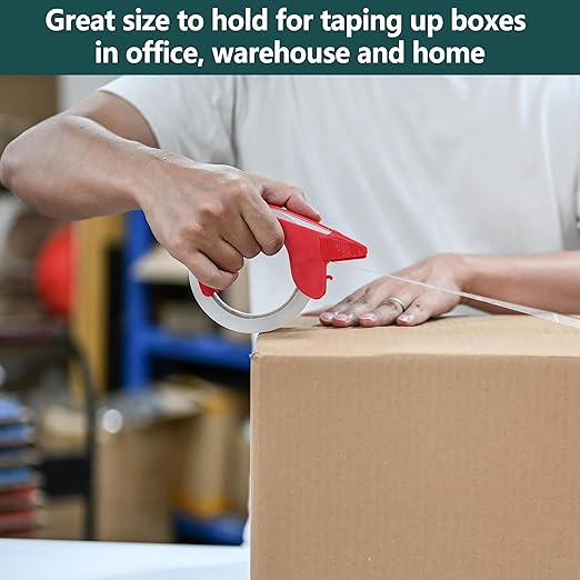 AUSTARK 6 Rolls Clear Packing Tape with Dispenser, 2.7 mil, 1.88 inch x 60 Yards Per Roll, Shipping Tape for Packaging Sealing Moving